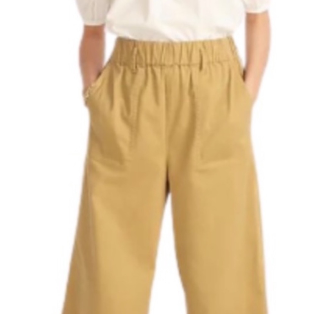 J Crew Wide Leg pull on khaki pants